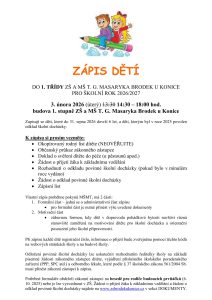 Zápis dětí do 1. třídy