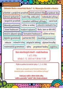 Den otevřených dveří v 1., 2. a 3. třídě