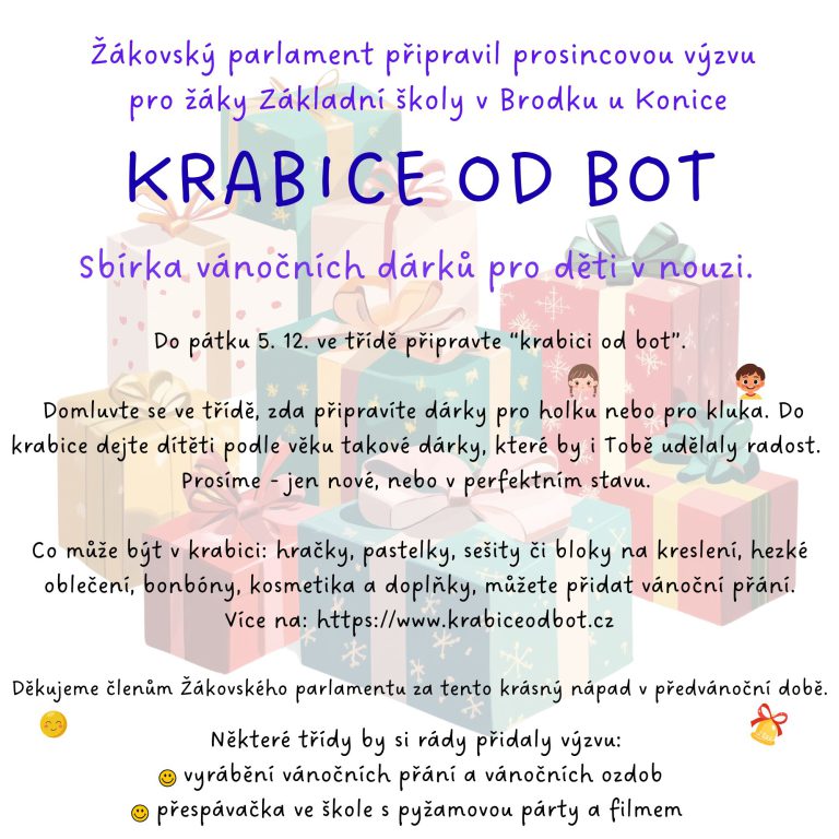 Školní výzva na měsíc prosinec – Krabice od bot